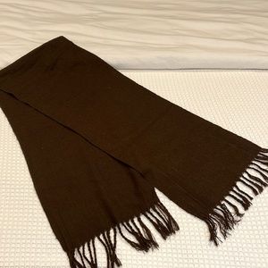 Classic Brown Fringe Scarf - Women's Wrap